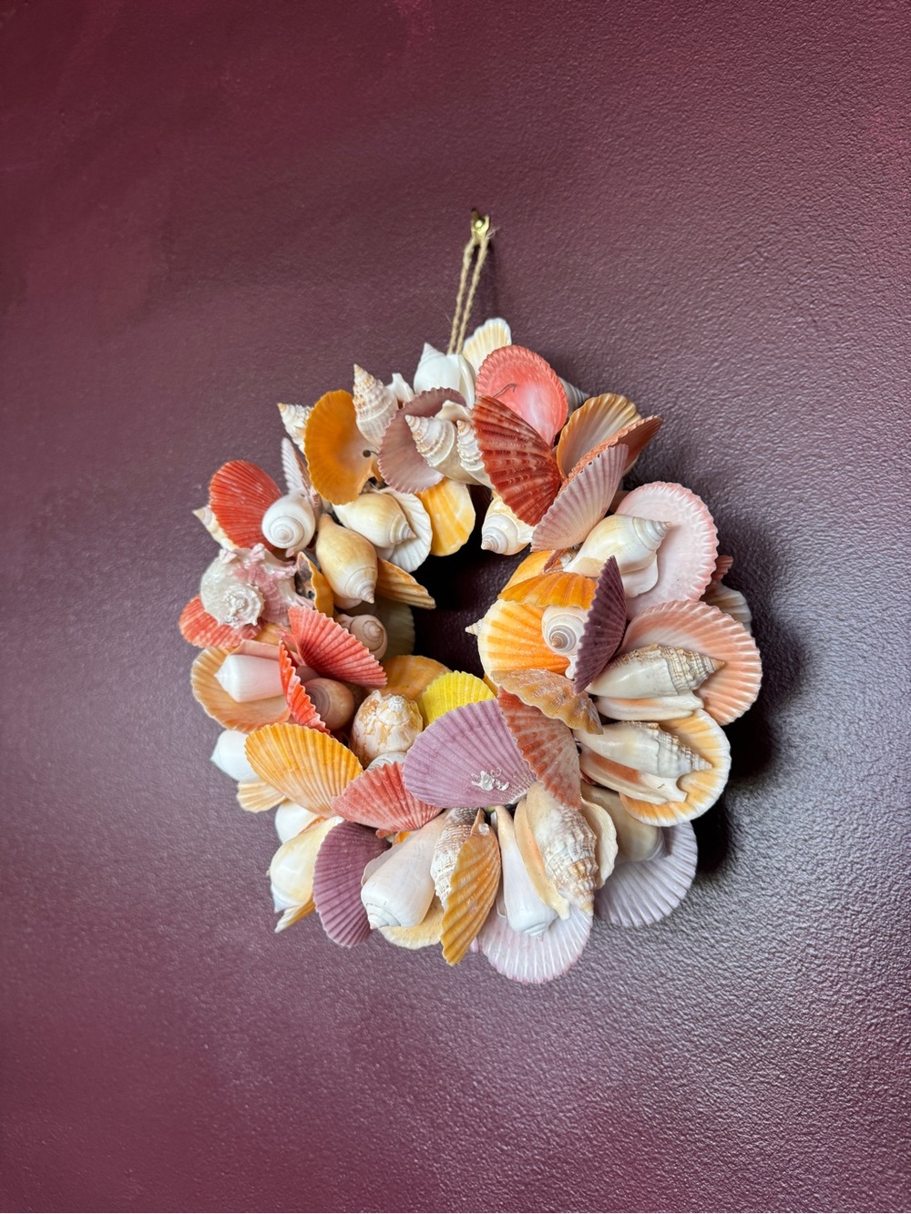 Seashell Coastal Wreath in Pink, Orange & Cream